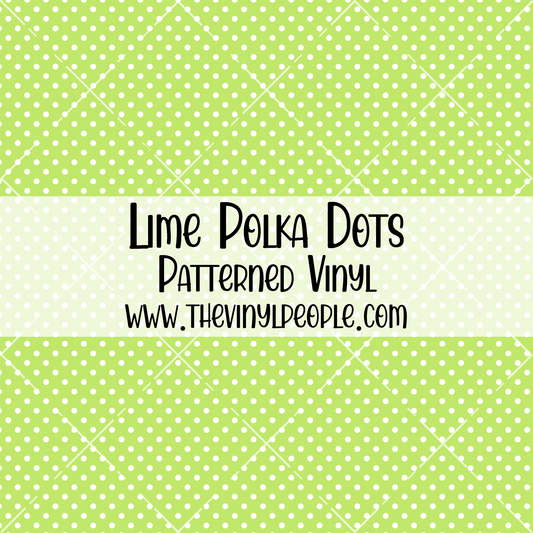 Lime Polka Dots Patterned Vinyl
