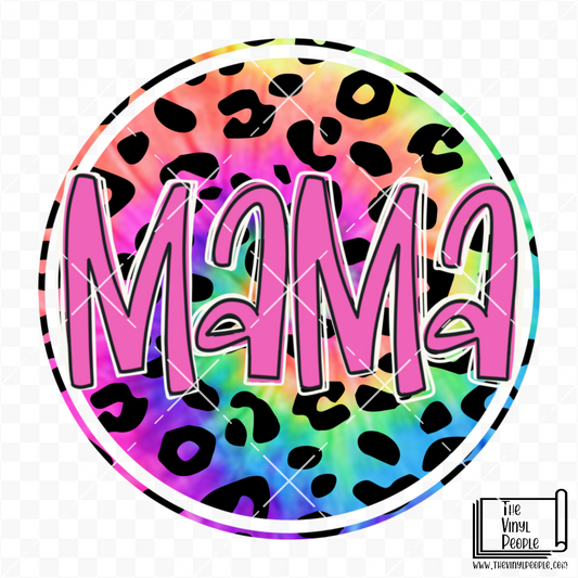 Mama/Mini Rainbow Leopard Frame Vinyl Decal