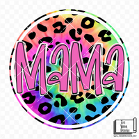 Mama/Mini Rainbow Leopard Frame Vinyl Decal