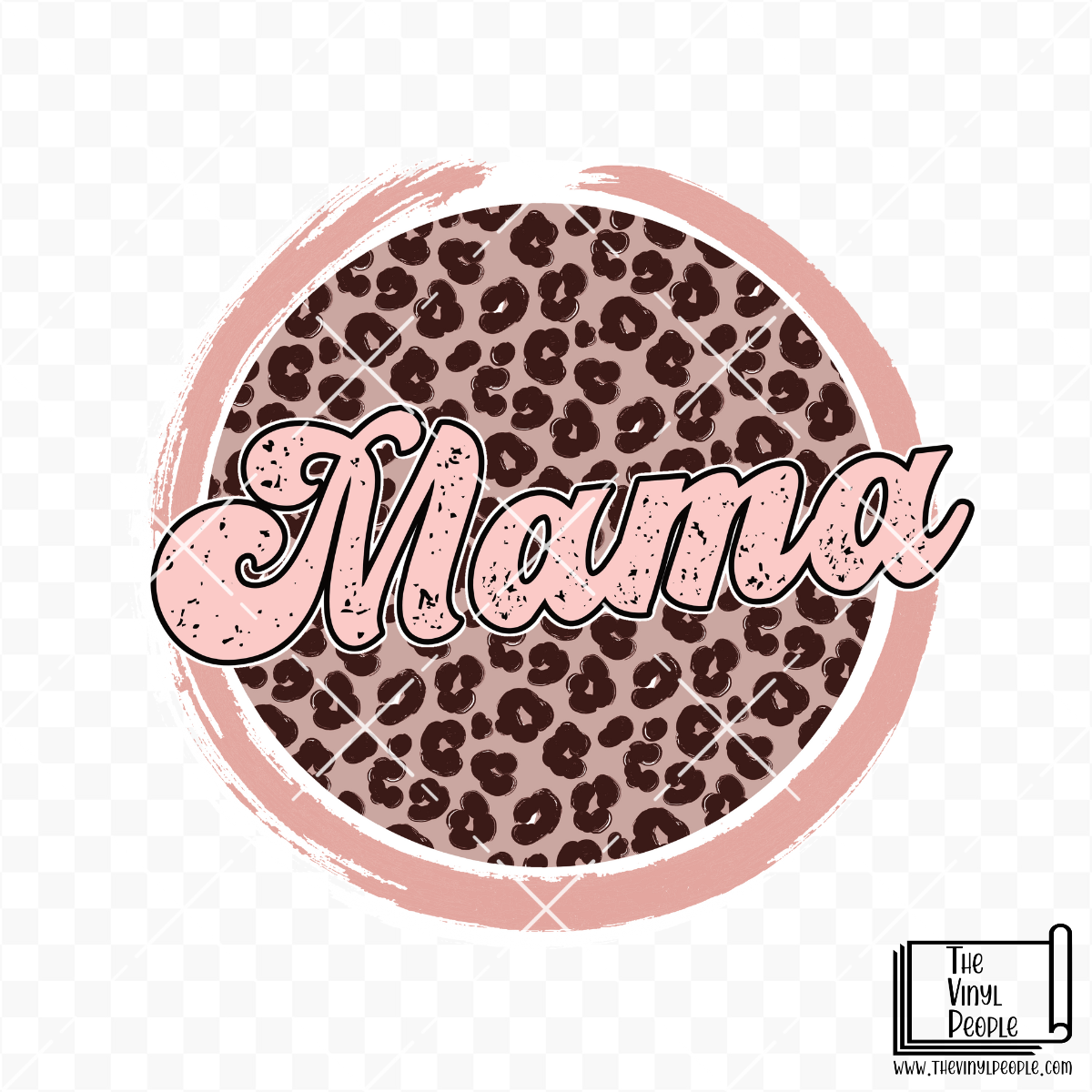 Mama/Mini Retro Leopard Vinyl Decal