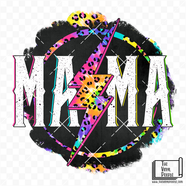 Mama/Mini Tie-Dye Leopard Vinyl Decal