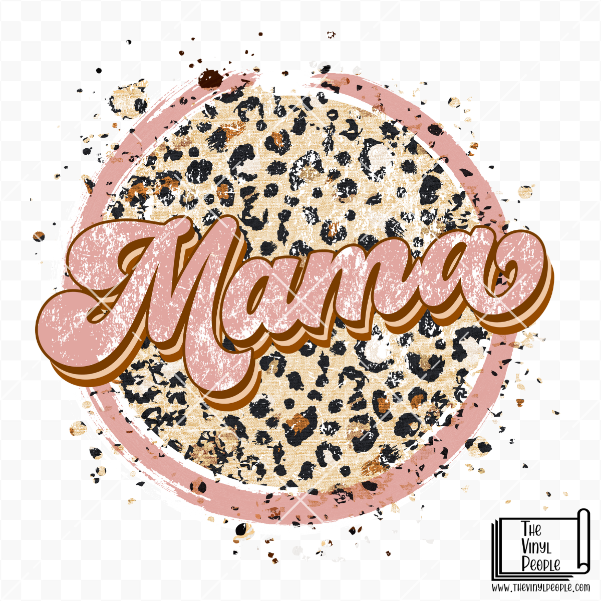 Mama Vintage Leopard Vinyl Decal