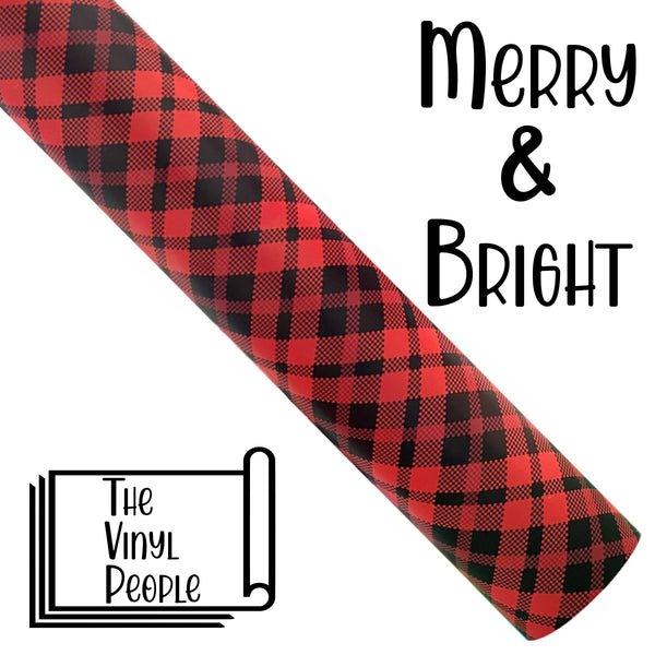 Merry & Bright - Red Plaid Adhesive