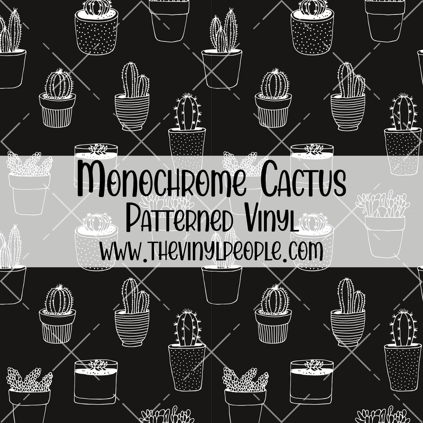 Monochrome Cactus Patterned Vinyl