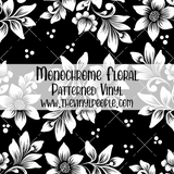 Monochrome Floral Patterned Vinyl