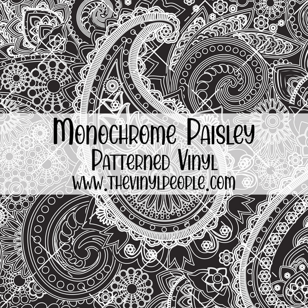 Monochrome Paisley Patterned Vinyl