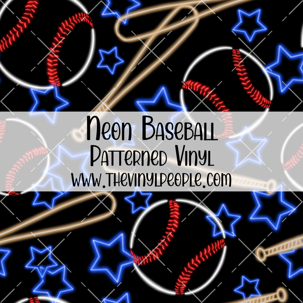 Neon Baseball Patterned Vinyl