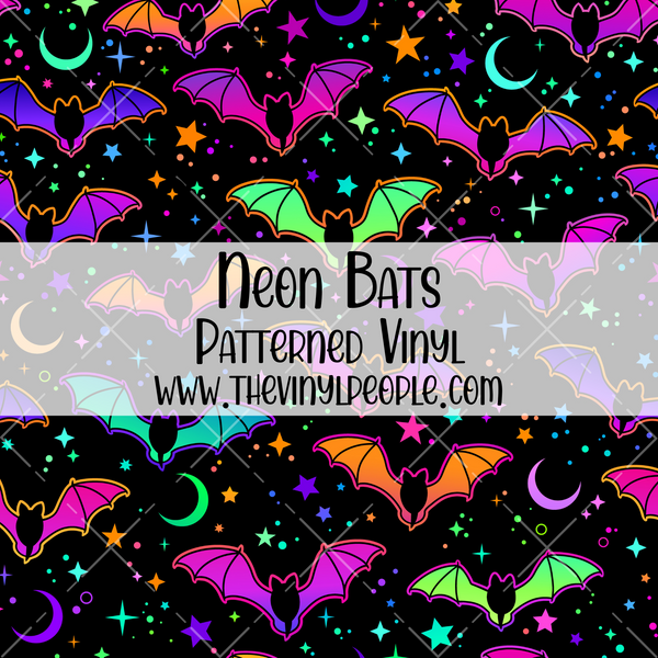 Neon Bats Patterned Vinyl