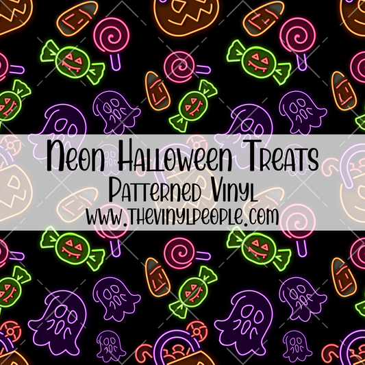 Neon Halloween Treats Patterned Vinyl