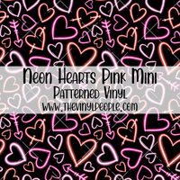 Neon Hearts Pink Patterned Vinyl