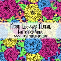 Neon Leopard Floral Patterned Vinyl