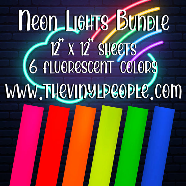 Neon Lights Bundle - 12" x 12" Sheet of all 6 Fluorescent Colors