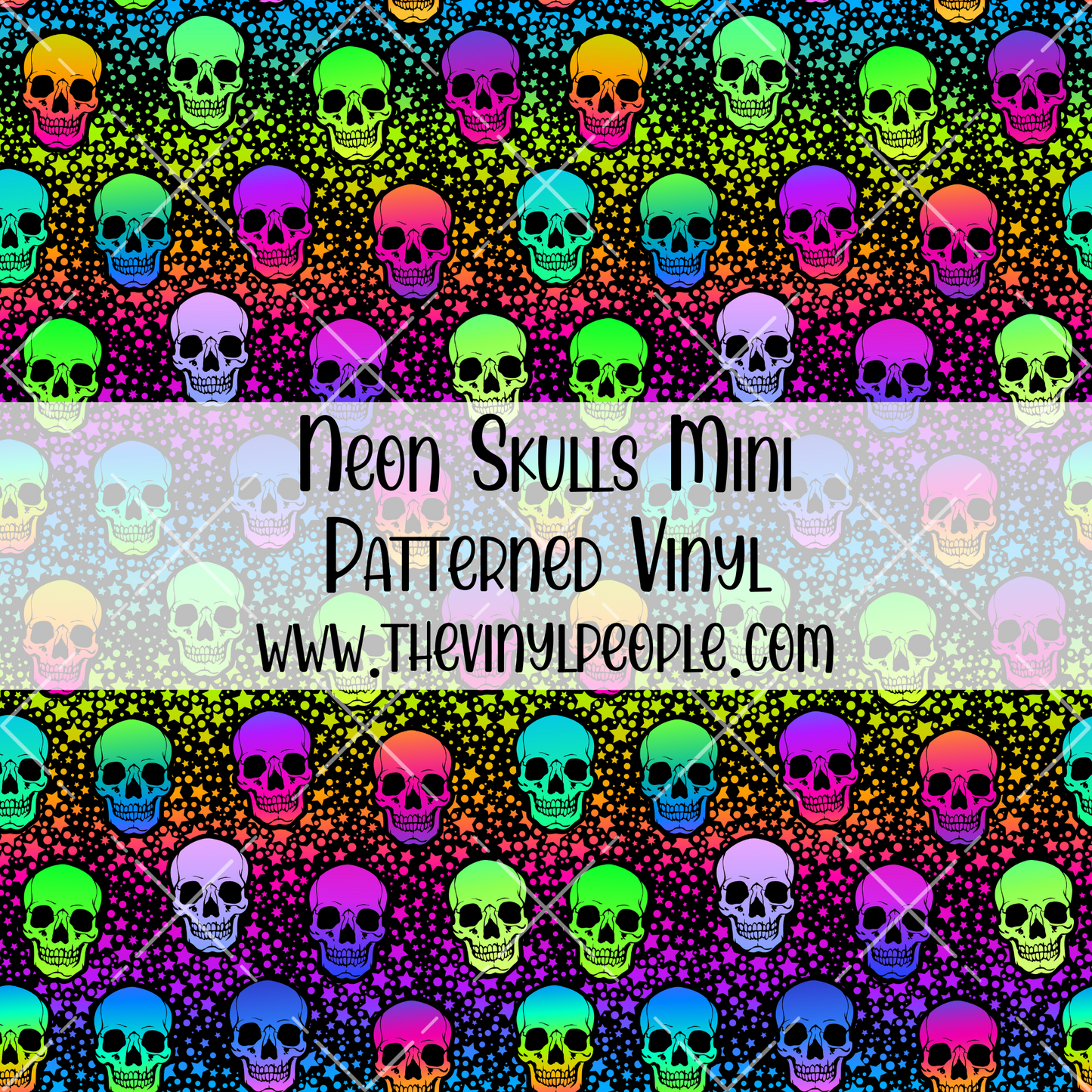 Neon Skulls Patterned Vinyl
