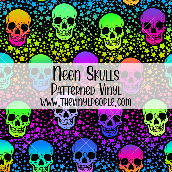 Neon Skulls Patterned Vinyl