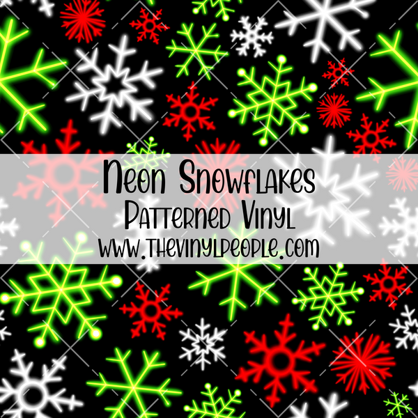 Neon Snowflakes Patterned Vinyl