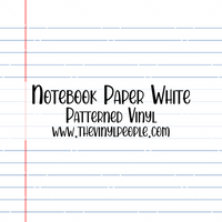 Notebook Paper White Patterned Vinyl