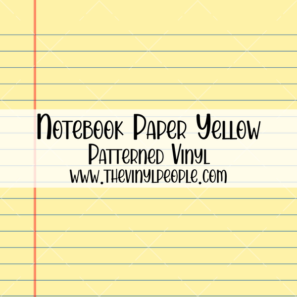 Notebook Paper Yellow Patterned Vinyl