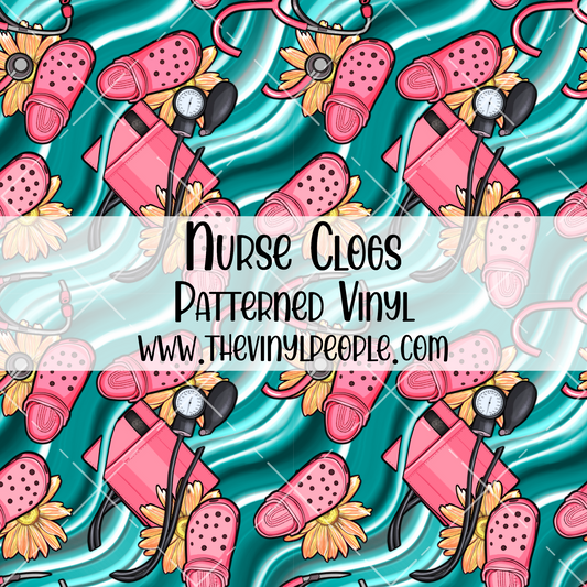 Nurse Clogs Patterned Vinyl