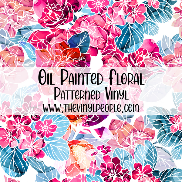 Oil Painted Floral Patterned Vinyl