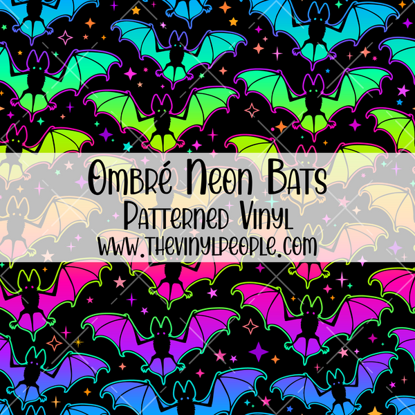 Ombré Neon Bats Patterned Vinyl