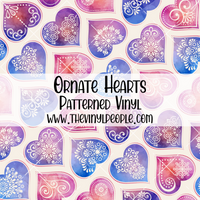 Ornate Hearts Patterned Vinyl