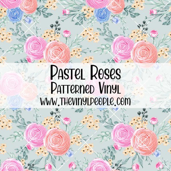 Pastel Roses Patterned Vinyl