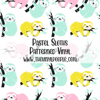 Pastel Sloths Patterned Vinyl
