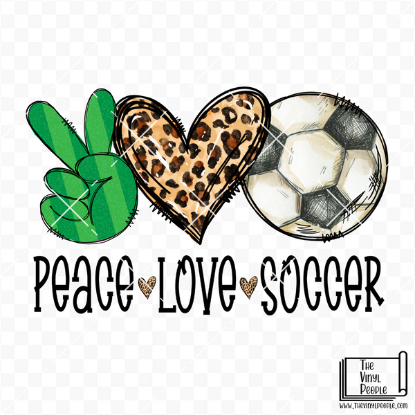 Peace Love Soccer Vinyl Decal