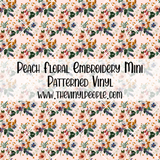 Peach Floral Embroidery Patterned Vinyl