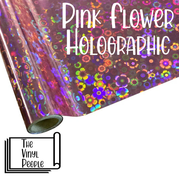 Pink Flower Holographic Foil