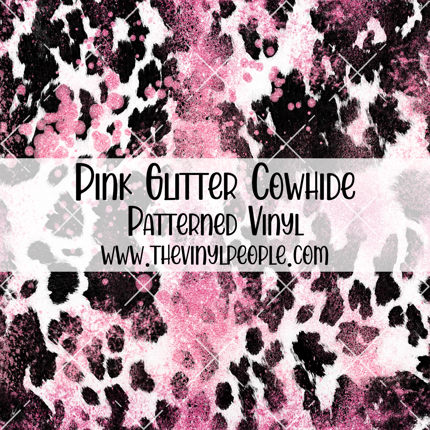 Pink Glitter Cowhide Patterned Vinyl
