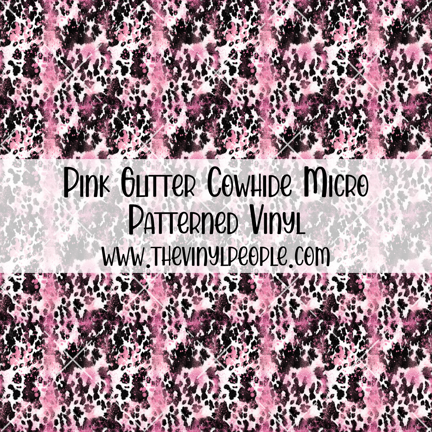 Pink Glitter Cowhide Patterned Vinyl