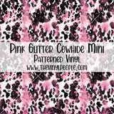 Pink Glitter Cowhide Patterned Vinyl