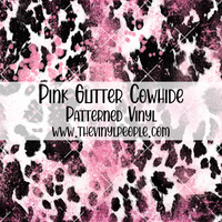 Pink Glitter Cowhide Patterned Vinyl