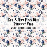 Pink & Navy Roses Patterned Vinyl