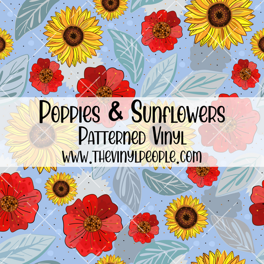 Poppies & Sunflowers Patterned Vinyl