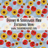 Poppies & Sunflowers Patterned Vinyl