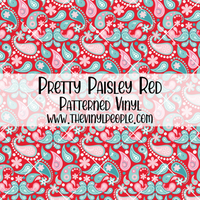 Pretty Paisley Red Patterned Vinyl