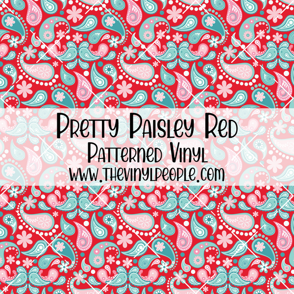 Pretty Paisley Red Patterned Vinyl
