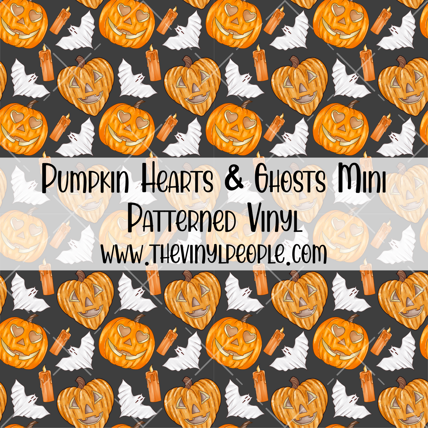 Pumpkin Hearts & Ghosts Patterned Vinyl