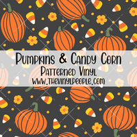 Pumpkins & Candy Corn Patterned Vinyl