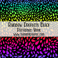 Rainbow Droplets Black Patterned Vinyl
