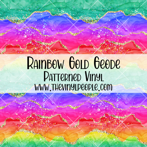 Rainbow Gold Geode Patterned Vinyl