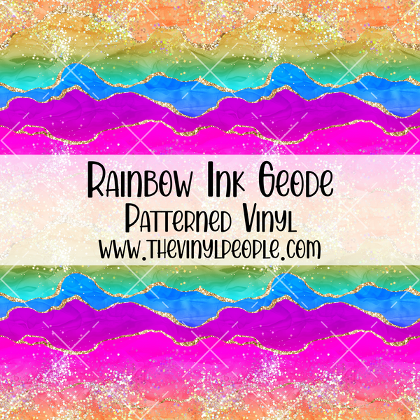 Rainbow Ink Geode Patterned Vinyl