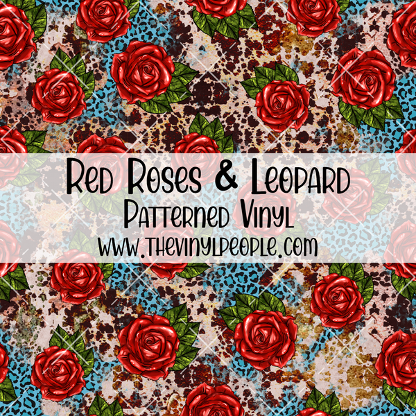 Red Roses & Leopard Patterned Vinyl