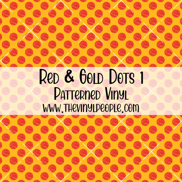Red & Gold Dots Patterned Vinyl
