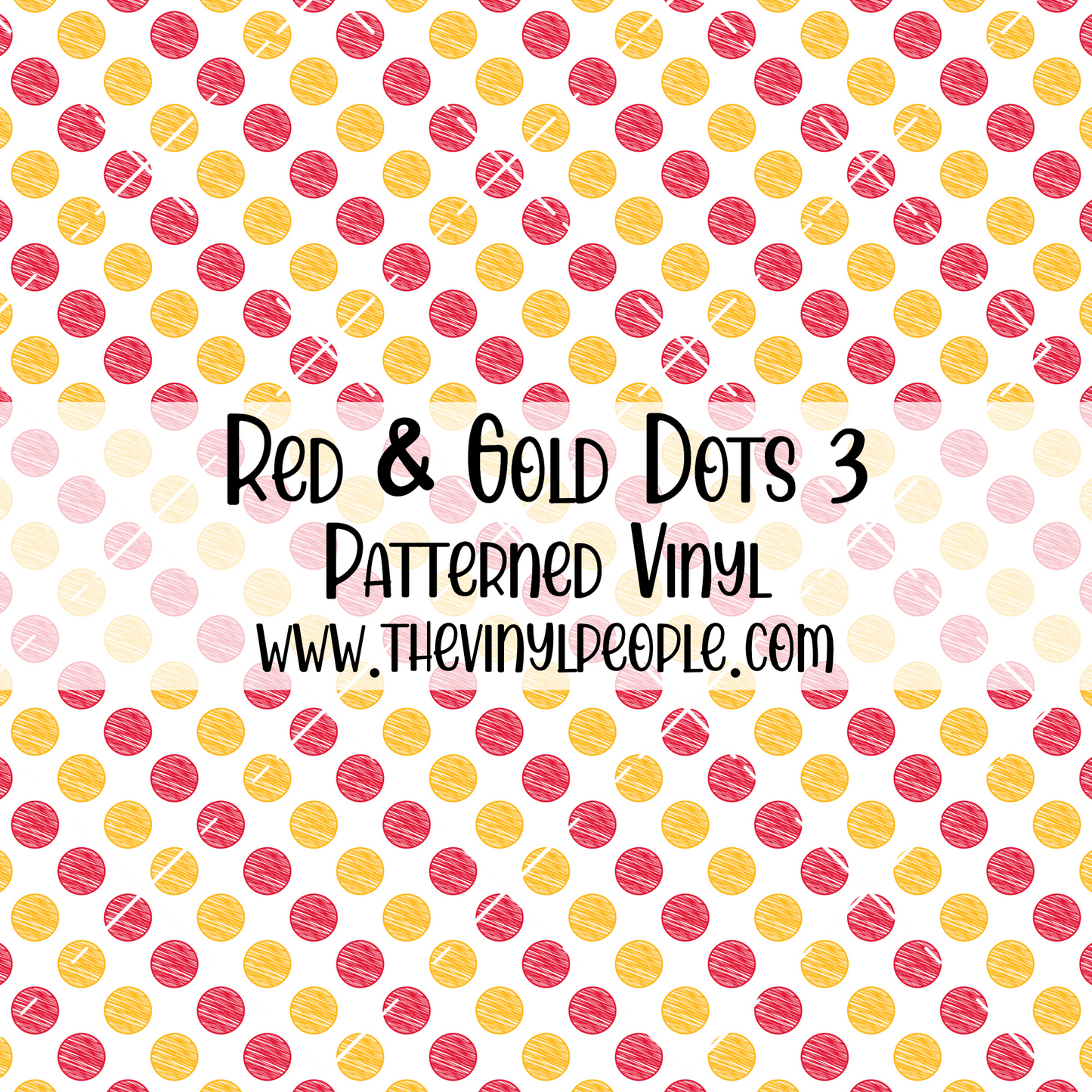 Red & Gold Dots Patterned Vinyl