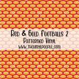 Red & Gold Footballs Patterned Vinyl