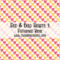 Red & Gold Hearts Patterned Vinyl