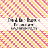Red & Gold Hearts Patterned Vinyl